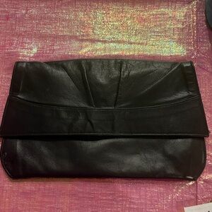Black Leather Clutch